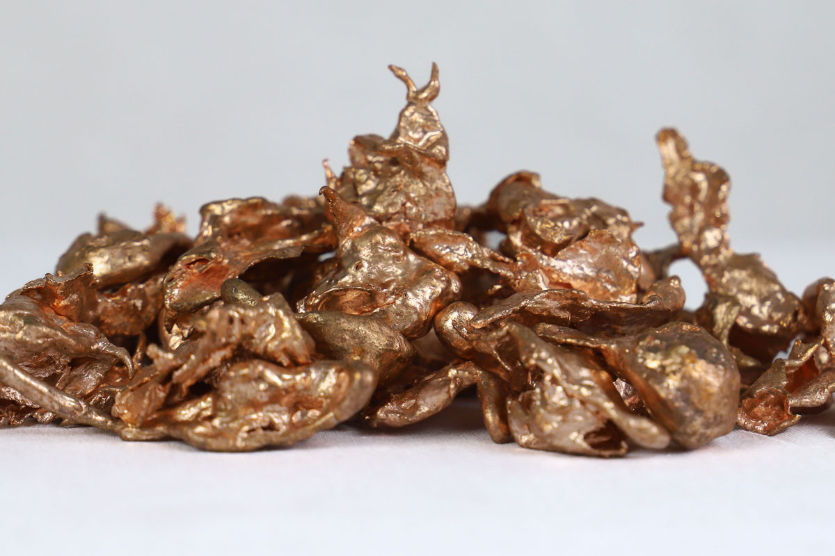 Granulatied copper.